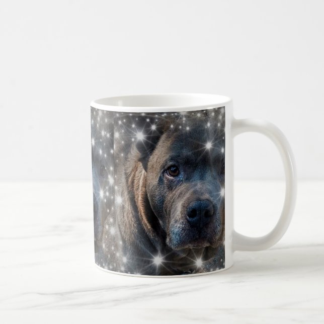 Taza De Café Añadir su foto Mascota / Perro Pitbull (Derecha)