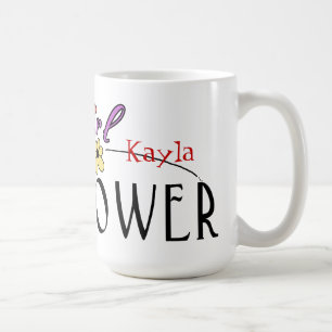 Taza De Café Añadir su nombre Chica Power Gift Mug