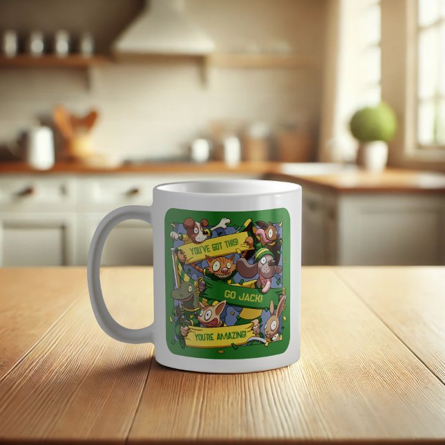Taza De Café Añadir su nombre Personalizado de fans de animales (Subido por el creador)