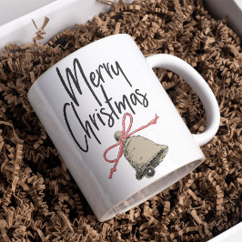 Taza De Café Añadir texto Merry Christmas Navidad bell