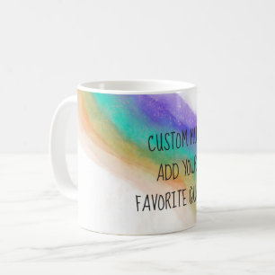 Taza De Café añadir tu propia cita personalizado acuarela arte