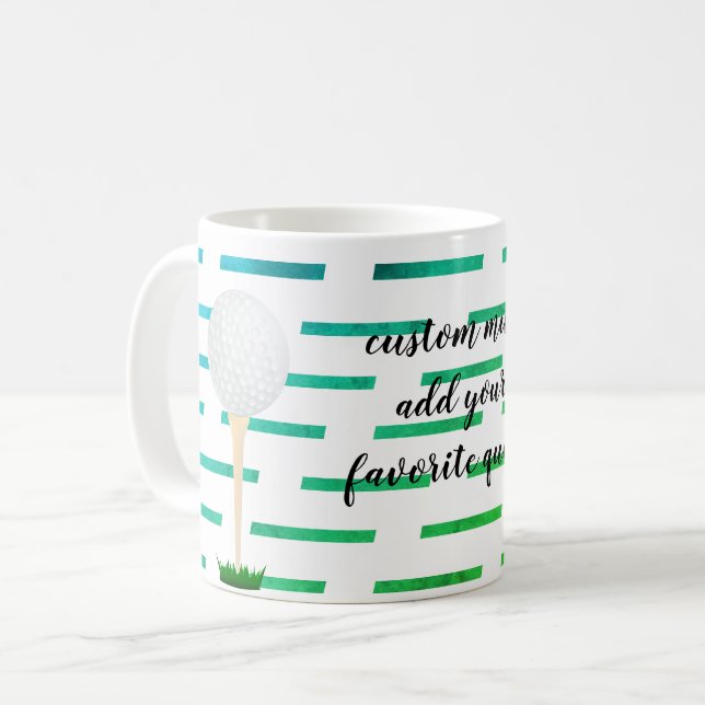 Taza De Café añadir tu propia cita personalizado mug golf balll (Anverso izquierdo)
