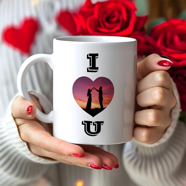 Taza De Café Añadir tu regalo moderno de San Valentín de fotos (Subido por el creador)