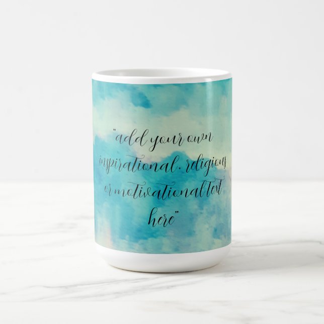 Taza De Café Añadir una acuarela de texto hermosos cielos azule (Centro)
