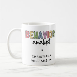 Taza De Café Analista de comportamiento colorido de nombre pers