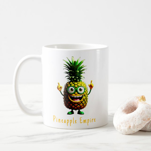 Taza De Café Ananas el aventurero - Imperio de la Piña (Con donut)