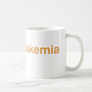 Taza de café anaranjada de la cinta de la leucemi