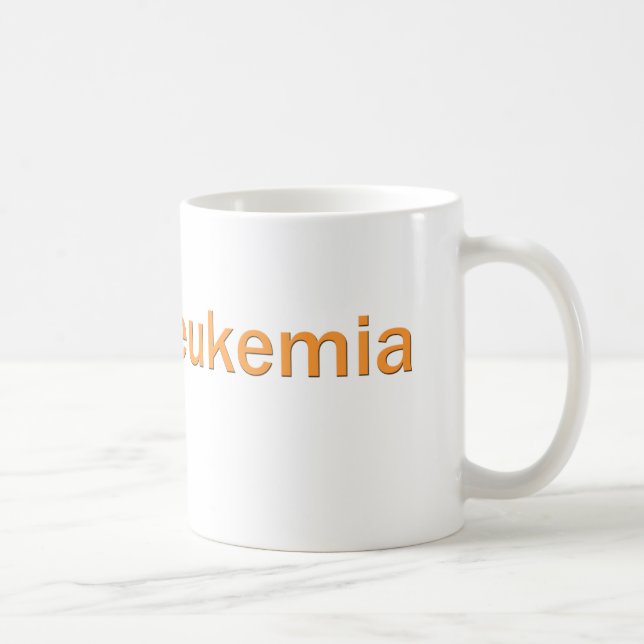 Taza de café anaranjada de la cinta de la leucemia (Derecha)