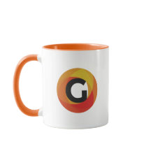 Taza de café anaranjada de los medios de Guido
