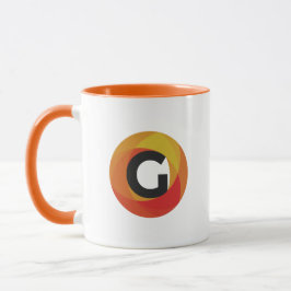 Taza de café anaranjada de los medios de Guido