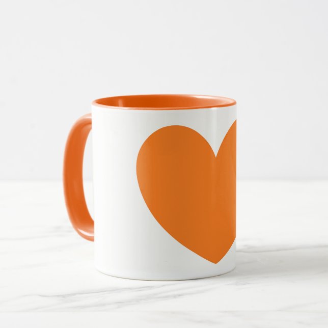 Taza de café anaranjada grande linda de la (Anverso izquierdo)