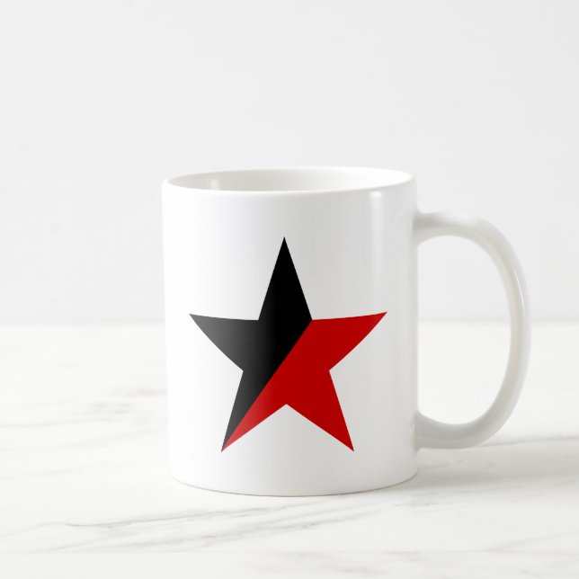 Taza De Café Anarquismo negro y rojo del Anarcho-Sindicalismo (Derecha)