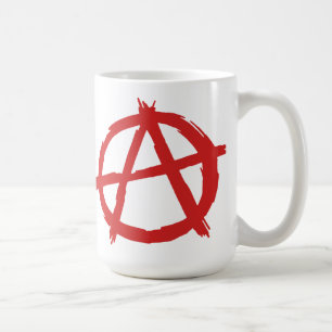 Taza De Café Anarquista rojo un logotipo de la anarquía del
