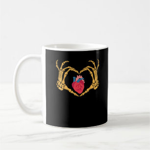 Taza De Café Anatomía cardíaca de mano de esqueleto Enfermera c