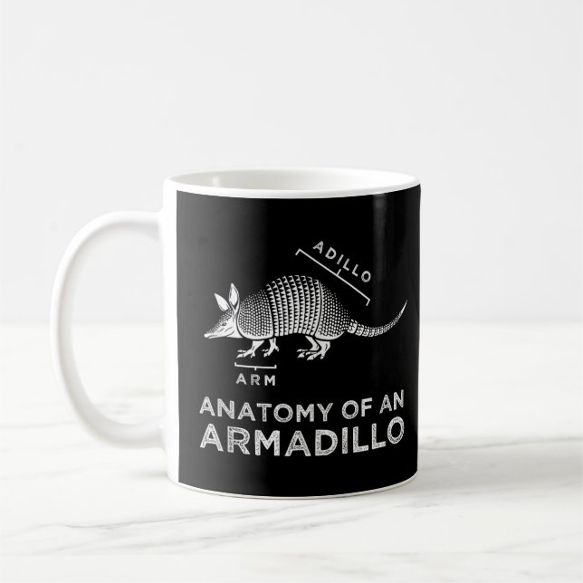 Taza De Café Anatomía De Armadillo Funny Texas Armadillos Wildl (Izquierda)