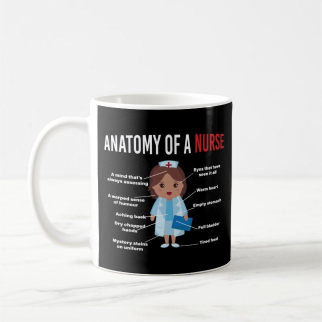 Taza De Café Anatomía De Enfermería De Una Enfermera (Izquierda)
