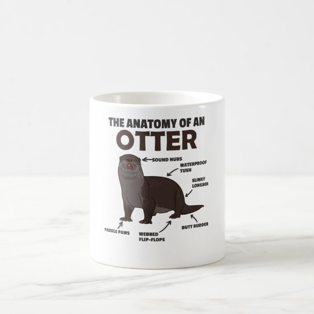Taza De Café Anatomía De Explicación De Otter Cute De Un Otter (Centro)