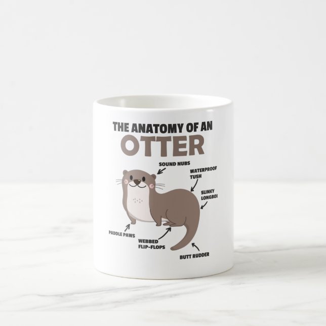 Taza De Café Anatomía De Explicación De Otter Cute De Un Otter (Centro)