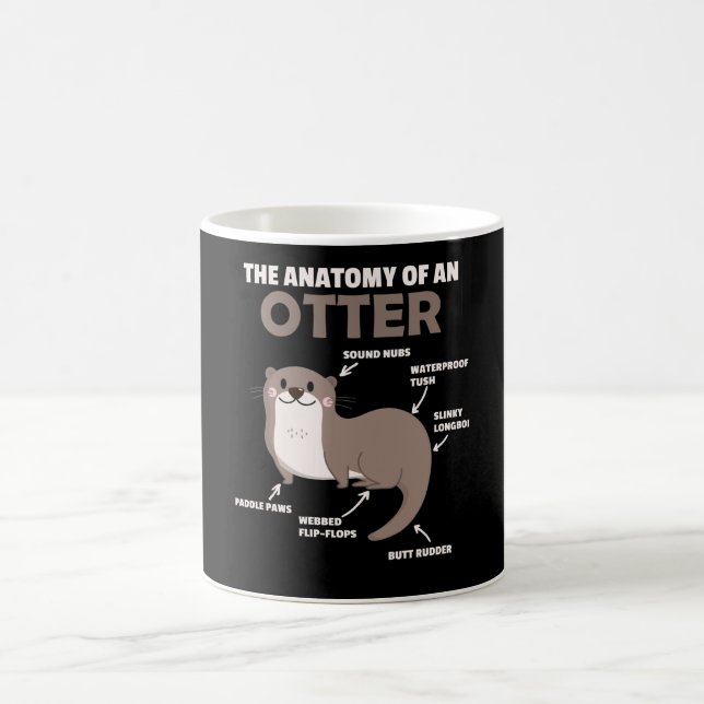 Taza De Café Anatomía De Explicación De Otter Cute De Un Otter (Centro)