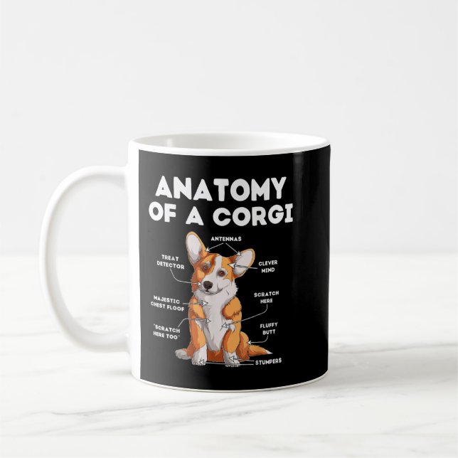 Taza De Café Anatomía de un Corgi (Izquierda)