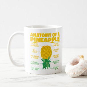 Taza De Café Anatomía De Una Piña Divertida Amantes De La Piña 