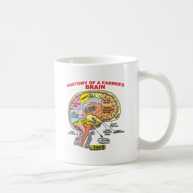TAZA DE CAFÉ ANATOMÍA DEL CEREBRO DE UN GRANJERO (Derecha)