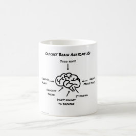 Taza De Café Anatomía del cerebro del ganchillo