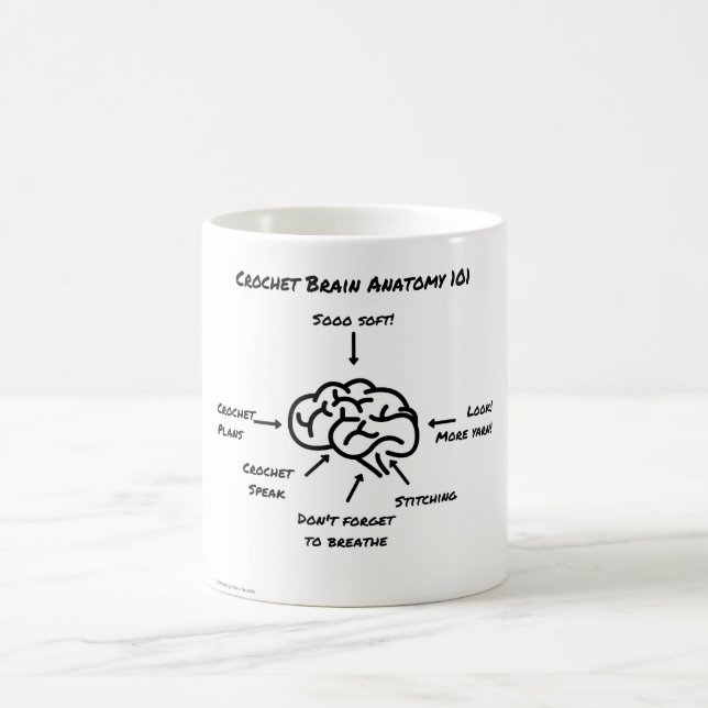 Taza De Café Anatomía del cerebro del ganchillo (Centro)
