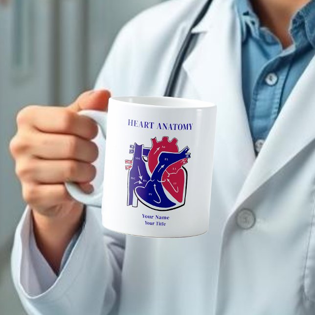 Taza De Café Anatomía del Corazón (Heart Anatomy Personalized Coffee Mug )