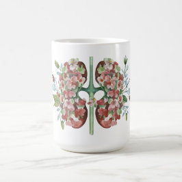 Taza De Café Anatomía floral ilustracion Riñón