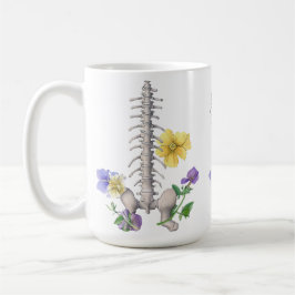 Taza De Café Anatomía floral - Vértebras, Hueso de la cadera
