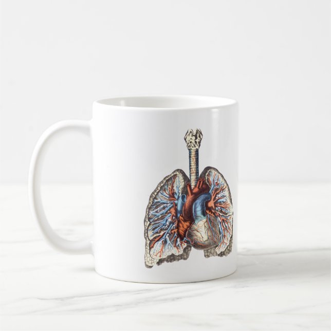 Taza De Café anatomía médica Pulmones anatómicos (Izquierda)