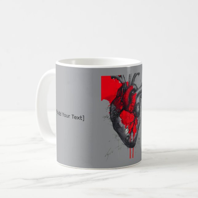 Taza De Café Anatomical Heart Sketch Trash Polka Art Mug (Anverso izquierdo)