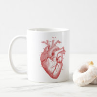 Anatómico Red Heart Vintage Print Coffee Mug