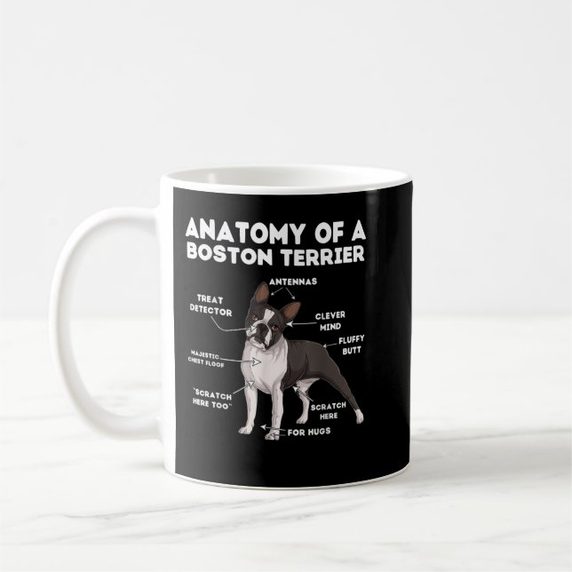 Taza De Café Anatomy of a Boston Terrier (Izquierda)