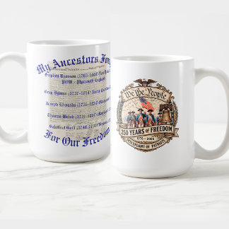 Taza De Café Ancestros Patriotas Americanos de la Guerra de la