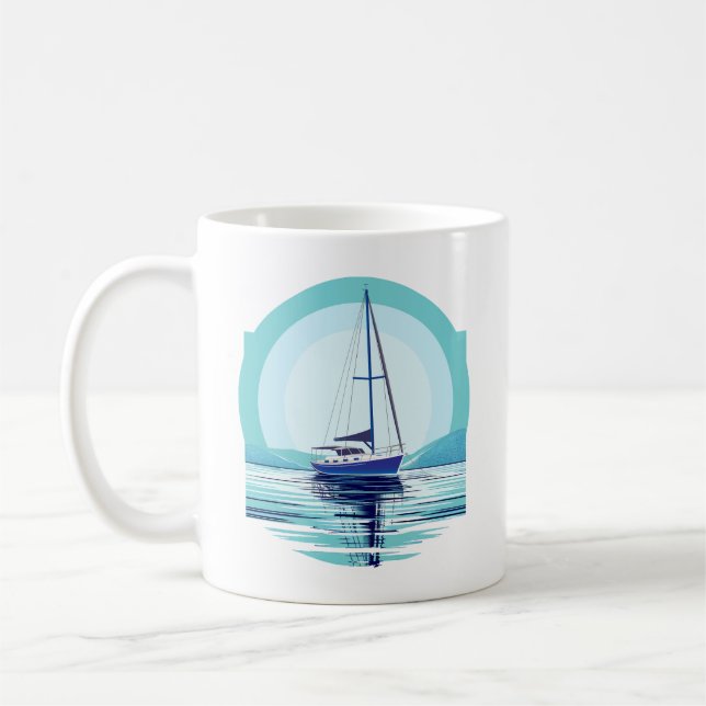 Taza De Café Anchored Sailboat (Izquierda)