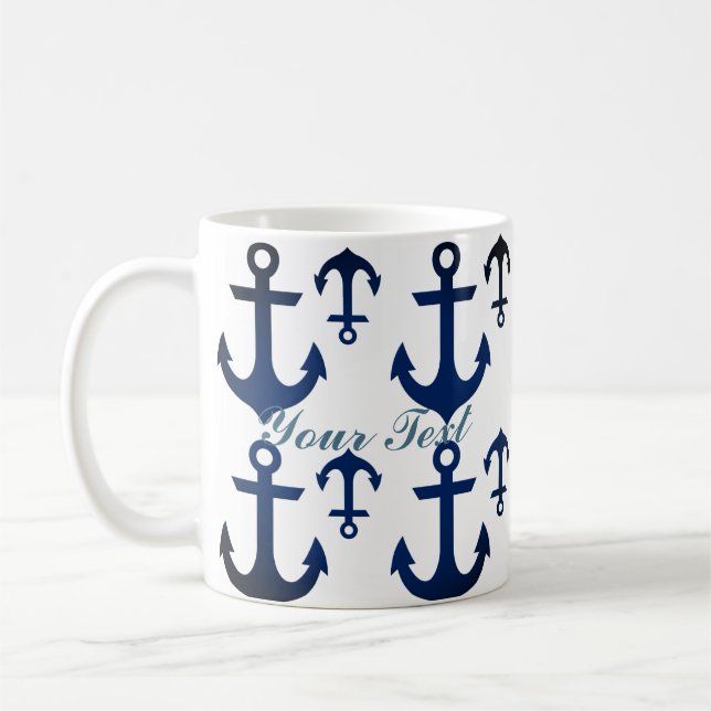 Taza De Café Anchors Ahoy Nautical (Izquierda)