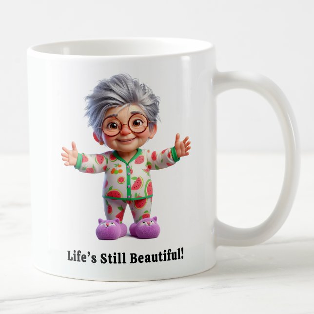 Taza De Café Anciano Alegre con Ropa Acogedora (Subido por el creador)