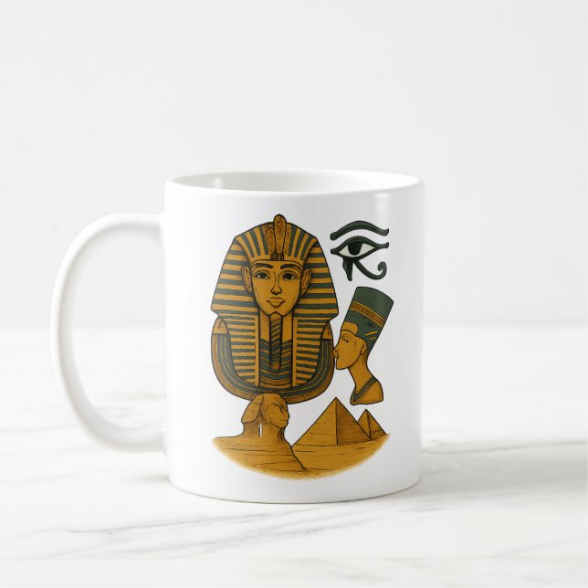 Taza De Café Ancient Egyptian Pharaoh Symbols  (Izquierda)