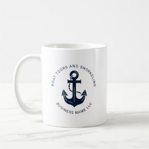 Taza De Café Ancla azul marino náutico de empresa personalizada
