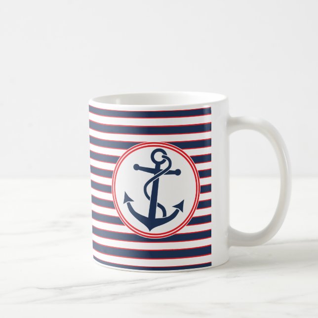 Taza De Café Ancla con las rayas (Derecha)