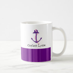 Taza De Café Ancla de Barco Morada Náutica