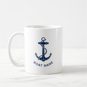 Taza De Café Ancla de barco náutico viaje a la playa personaliz