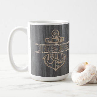 Taza De Café Ancla de Barco y Rope está proclamando Jesús