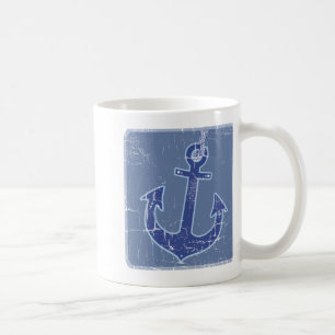 Taza De Café ancla marinera azul