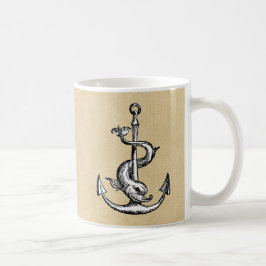 Taza De Café Ancla y delfín - Festina Lente
