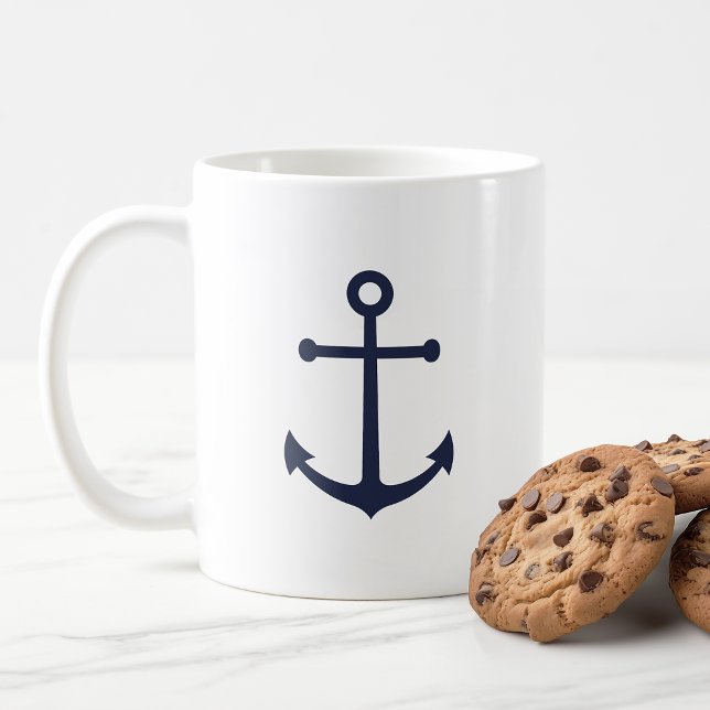 Taza De Café Anclaje azul de la Marina Náutica moderna (Subido por el creador)