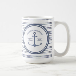 Taza De Café Anclaje azul de Reunión Familiar