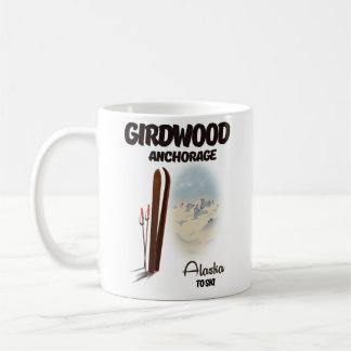 Taza De Café Anclaje de Girdwood poster de esquí Alaska T-Shirt